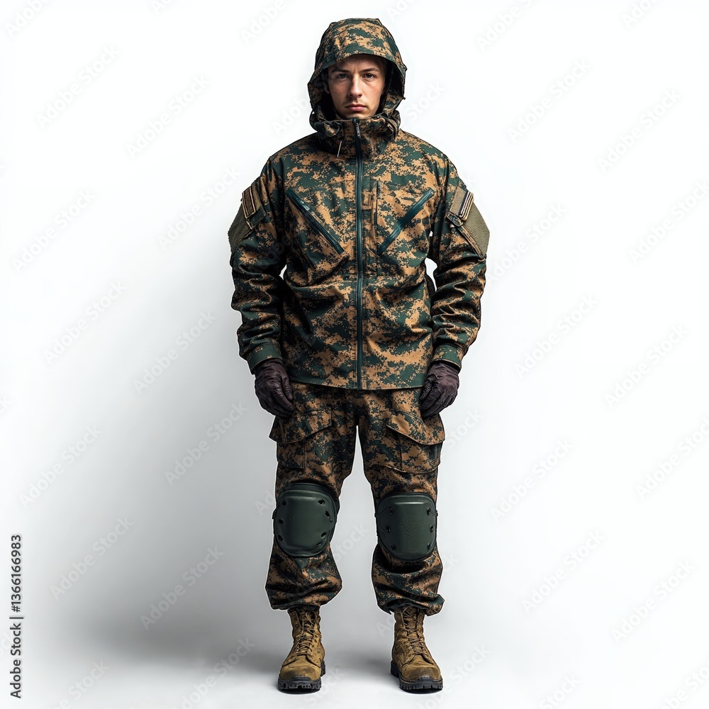 Fototapeta premium Tactical urban camouflage gear for outdoor adventure and military operations