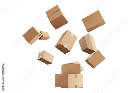 falling cardboard boxes