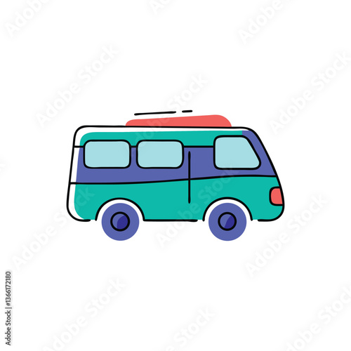 Camping van,  illustration 