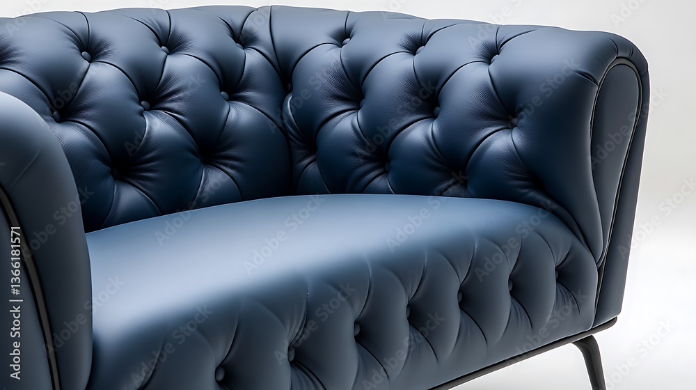 Obraz premium Luxurious Cream Leather Upholstery with Button-Tufted Pattern - Closeup Texture Background