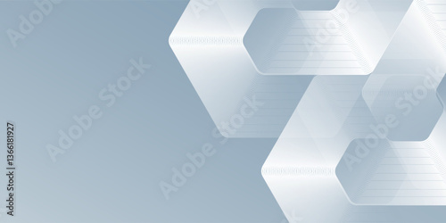 Vector hexagon lines on gray background. Geometric stripe line illustration abstract