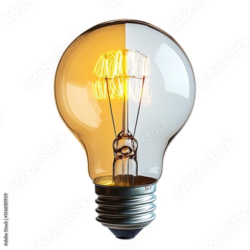 A glass electrical component with a metal base and a glowing center.