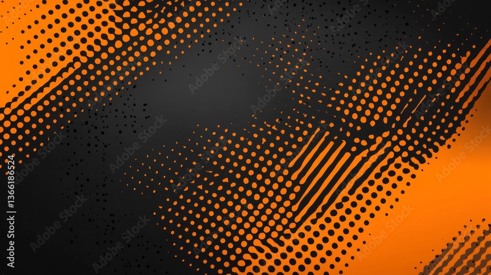 custom made wallpaper toronto digitalDynamic Abstract Background with Bold Diagonal Orange and Black Stripes and Modern Halftone Texture for Vibrant Digital Designs