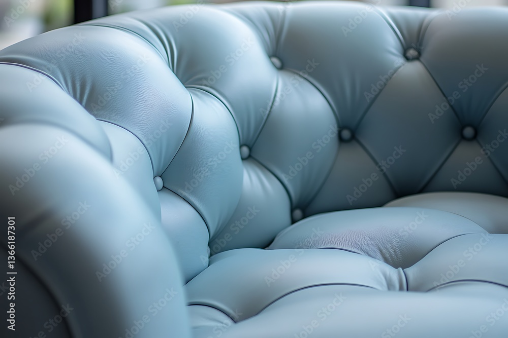 Fototapeta premium Luxurious Cream Leather Upholstery with Button-Tufted Pattern - Closeup Texture Background