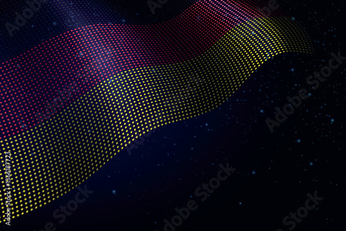 Germany digital flag made of dots over a starry background
