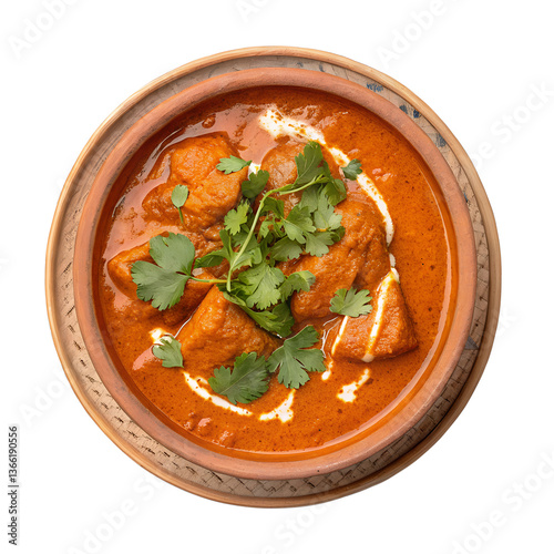 chicken soup with vegetables on transparent background