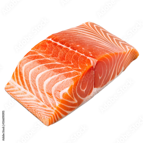 fresh salmon fillet on transparent background