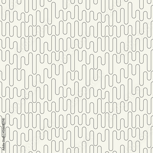 Vector seamless pattern. Modern stylish texture. Geometric striped ornament. Monochrome linear loops.