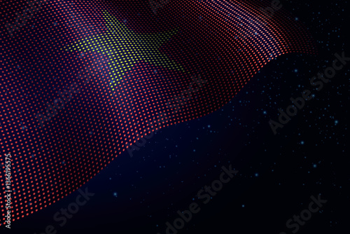 Obraz na płótnie Vietnam digital flag made of dots over a starry background w salonie
