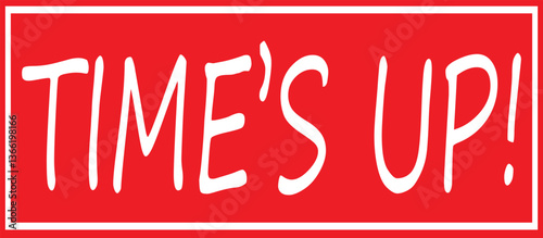 Time's up logo template. Clock logo design. Time and watch vector icon. Timer symbol. Flat design. 