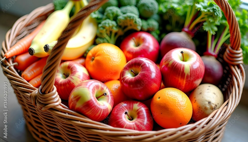 Fresh Organic Apples in Rustic Basket Fresh Organic Apples in Rustic Basket