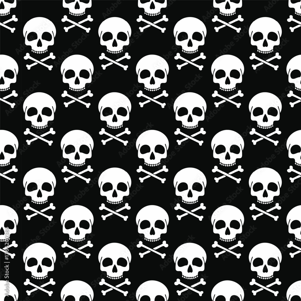 Halloween skull pattern background vector