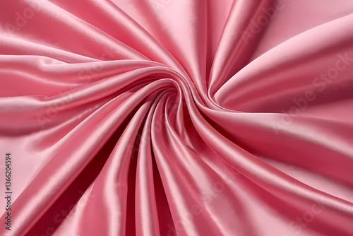 Textured pink satin fabric showcasing vibrant sheen and smooth surface, ideal for various crafts and design projects Generative AI