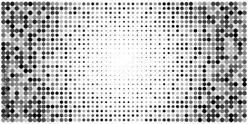 Polka dot pattern background. Liquid half tone subtle blob texture. Vector abstract gradient type. tech bubble square disperse mosaic. Geometric pixel grid fluid degrade. Comic screen matrix ai noise