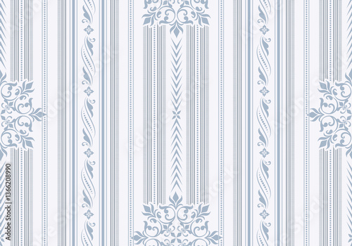 Damask seamless pattern element. Vector classical luxury old fashioned damask ornament, royal victorian seamless texture for wallpapers, textile, wrapping. Vintage exquisite floral baroque template.