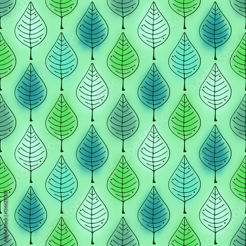 Autumn Leaves Repeat Pattern Tile