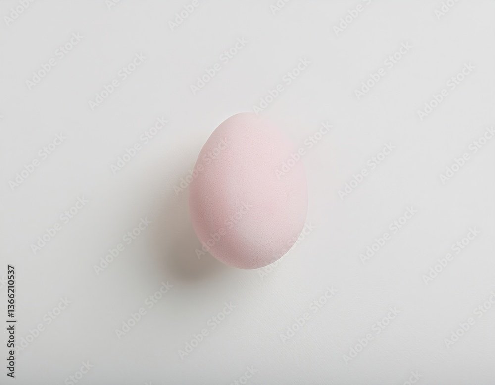 Fototapeta premium Minimalist pale pink egg on white background