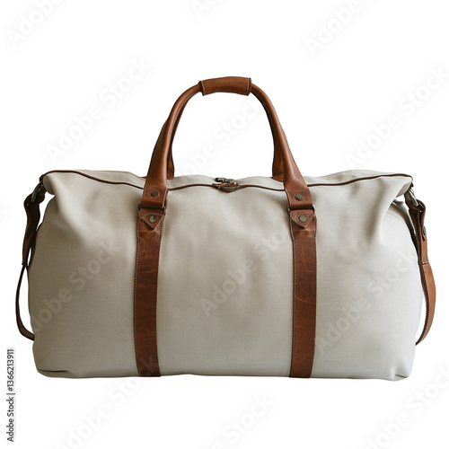 Travel gear duffle bag on a transparent background