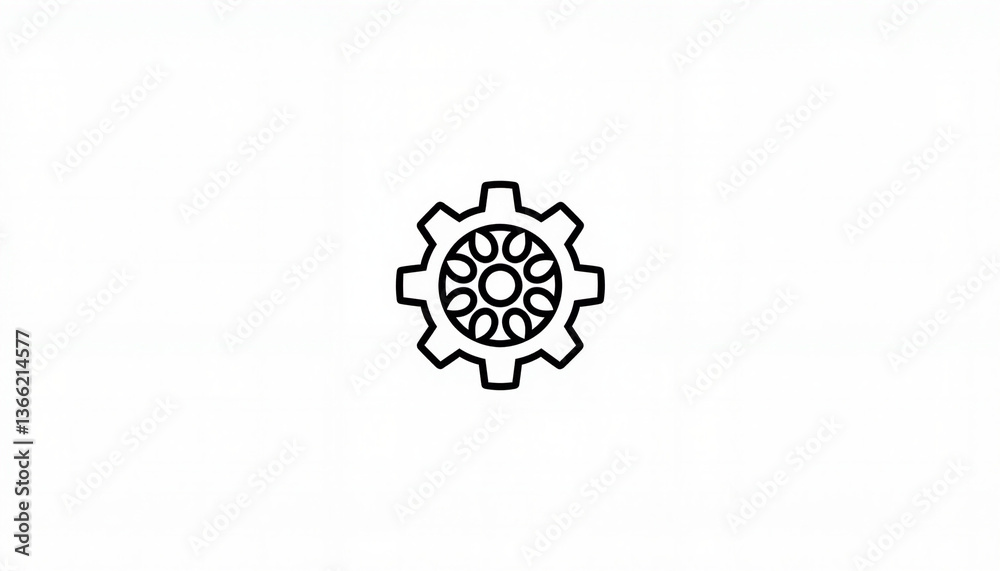 Gear icon illustration on a plain background Gear icon illustration on a plain background