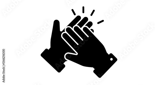 Minimalist Vector Silhouette of Hands Clapping for Workplace Recognition and Stress Relief