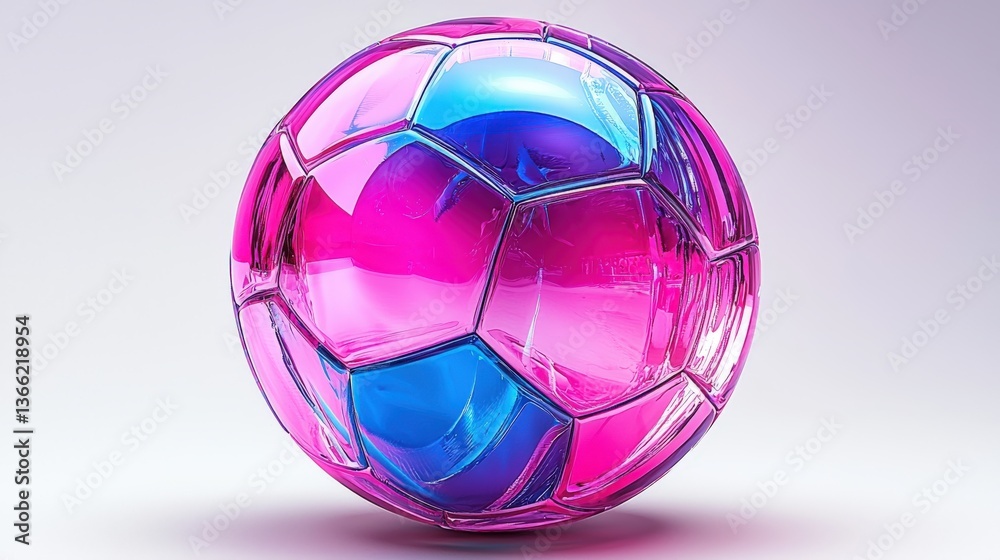 Naklejka premium Artistic mockup of a modern handball featuring elegant minimalist design in vibrant colors