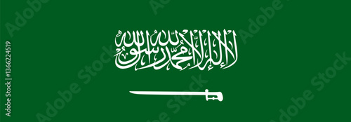 National Flag of Saudi Arabia. Vector illustartion.