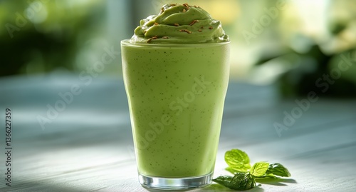 Fresh Green Smoothies Made With Basil and Spinach for a Healthy Drink Option