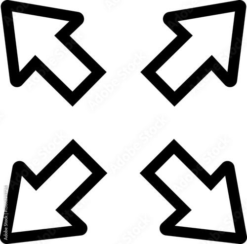 Maximize icon logo design Full Screen Arrow and Exit Screen Icons zoom line isolated on transparent background