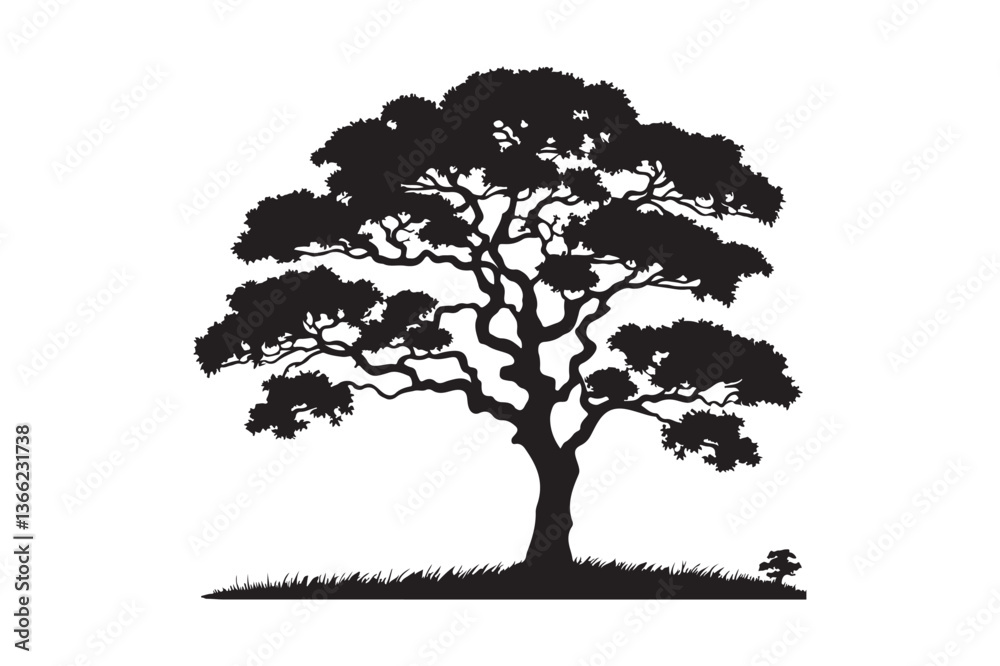 Fototapeta premium Tree Vector Image silhouette illustration on white background