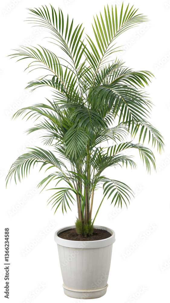 Obraz premium Creative and new Vibrant Palm Plant in a White Pot, Perfect for Home Decor