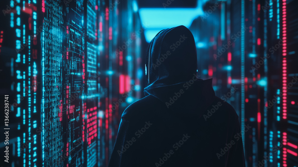 Hackers are planning to hack and attack Zeroday networks and cyber security systems in Smart digital city with Data center on cloud cyber security and Blue Binary Data Software Programming Code 
