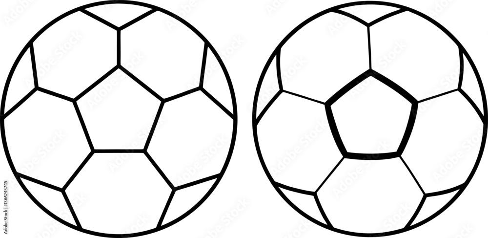Fototapeta premium Soccer ball vectors collection black and white, Vector of sport balls set design