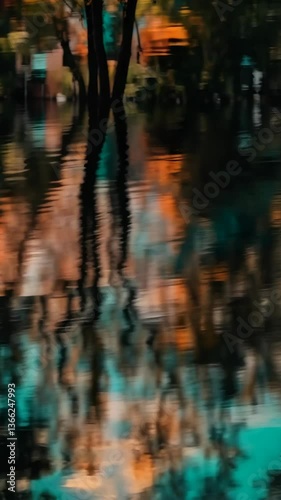 Wallpaper Mural Reflections of autumn colors on a tranquil lake at sunset in a serene natural setting Torontodigital.ca