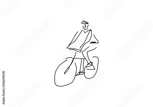 line abstract illustration of a cycling festival
