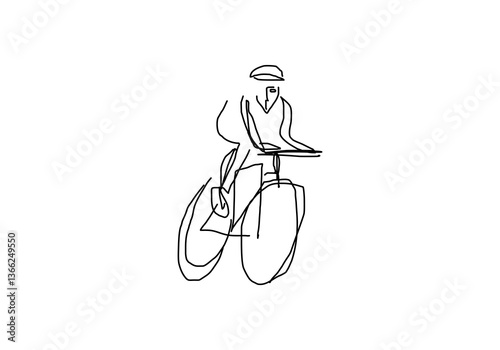 line abstract illustration of a cycling festival