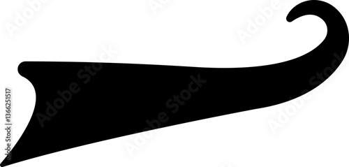 Sporty swirling tail icon in flat. isolated on transparent background
