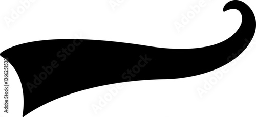 Sporty swirling tail icon in flat. isolated on transparent background