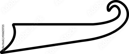 Sporty swirling tail icon in line. isolated on transparent background