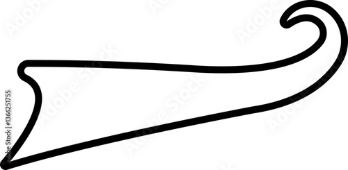 Sporty swirling tail icon in line. isolated on transparent background