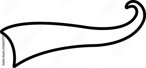 Sporty swirling tail icon in line. isolated on transparent background