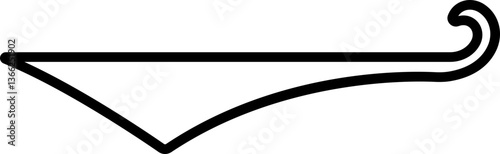 Sporty swirling tail icon in line. isolated on transparent background