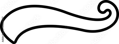 Sporty swirling tail icon in line. isolated on transparent background
