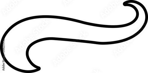 Sporty swirling tail icon in line. isolated on transparent background