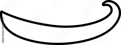 Sporty swirling tail icon in line. isolated on transparent background