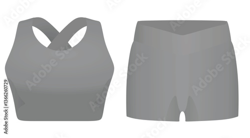 Crop top and shorts. vector