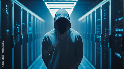 Hackers are planning to hack and attack Zeroday networks and cyber security systems in Smart digital city with Data center on cloud cyber security and Blue Binary Data Software Programming Code 