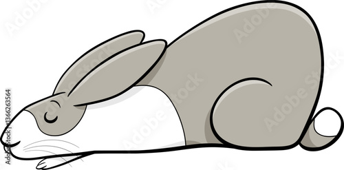 Obraz na płótnie cartoon lying miniature rabbit animal character sleeping w salonie