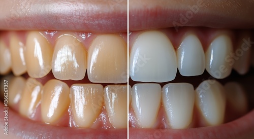 Before and After Dental Whitening Transformation Showcasing Brighter Teeth an...