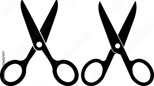 Scissor symbol vectors collection black and white, Vector of scissors set design