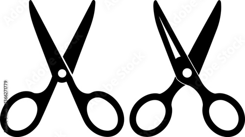 Scissor symbol vectors collection black and white, Vector of scissors set design